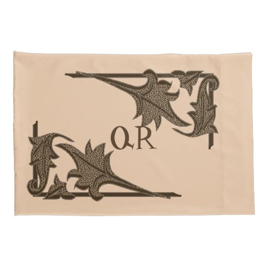 Pillowcase - Leafy Brackets with Initial Kissenbezug (Rückseite-Rechts)
