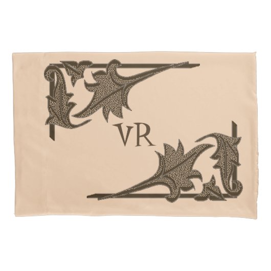 Pillowcase - Leafy Brackets with Initial Kissenbezug (Vorderseite-Links)