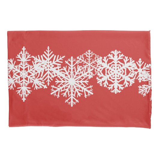 Pillowcase Set Weihnachten Schneeflocken Kissenbezug (Vorderseite-Links)