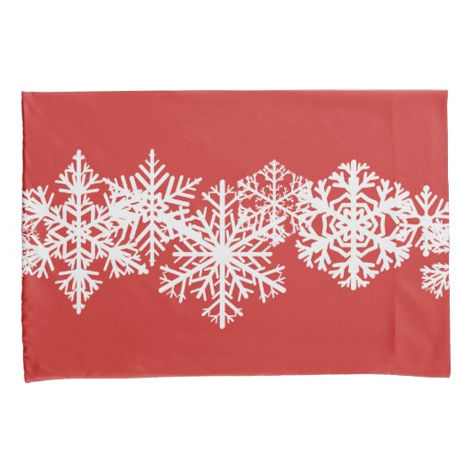 Pillowcase Set Weihnachten Schneeflocken Kissenbezug (Vorderseite-Rechts)