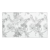 Pillowcases - Schwarz-Weiß-Blumendruck Kissenbezug (Rückseite-Links)