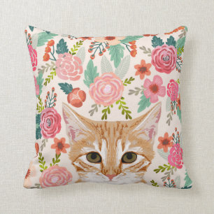 Pillows niedliche Katzenmit blumendame des Kissen