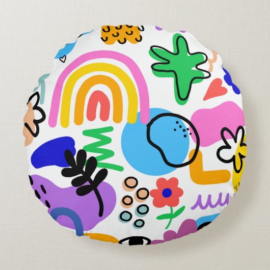 pillows with colorful abstract designs rundes kissen (Vorderseite)