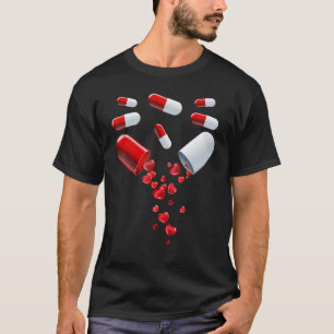 Pills Heart Liebe Valentines Hearmedizin Pharma T-Shirt