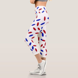 Pills red & Blue Capri Leggings