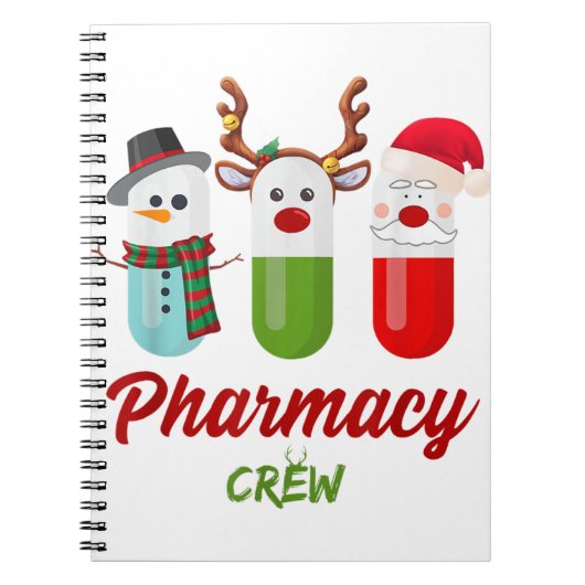 Pills Snowman Rentier Santa Claus Pharma Crew c Notizblock (Vorderseite)