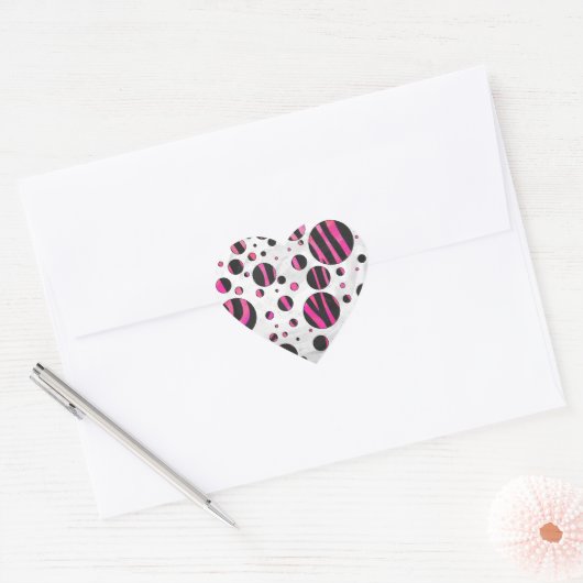 Piloka Dot Zebra Herz-Aufkleber (Umschlag)