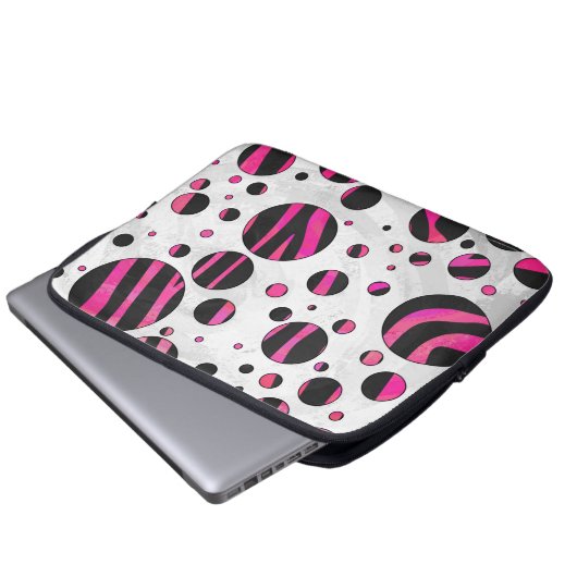 Piloka Dot Zebra Laptopschutzhülle (Vorne Knopf)