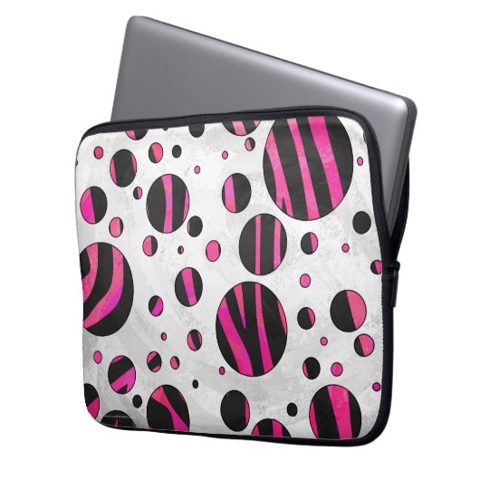 Piloka Dot Zebra Laptopschutzhülle (Vorderseite Links)