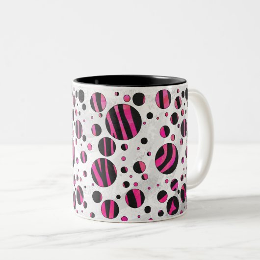Piloka Dot Zebra Zweifarbige Tasse (VorderseiteRechts)