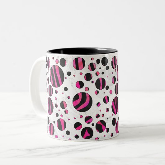 Piloka Dot Zebra Zweifarbige Tasse (Vorderseite Links)