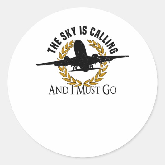 Pilot Airplane Engine Flyer Saying Hobbypilot Runder Aufkleber (Vorderseite)