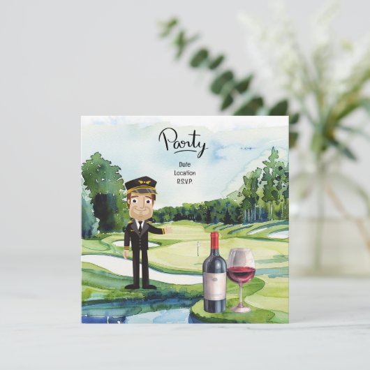 Pilot Aviation Industry Golfer beim Golfball Einladung (Stehend Vorderseite)