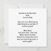 Pilot Aviation Industry Golfer beim Golfball Einladung (Rückseite)