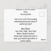 Pilot Aviation Industry Golfer beim Golfball Postkarte (Rückseite)