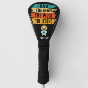 Pilot Aviation Industry Vater Man Legende mit Name Golf Headcover