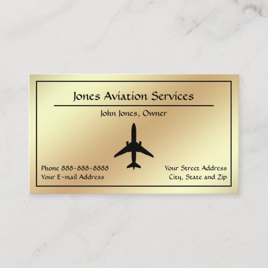 Pilot Aviation Service Jet Plane Business Card Visitenkarte (Vorderseite)