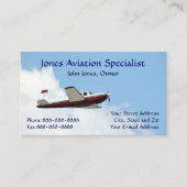 Pilot Aviation Single Motor Flugzeug Visitenkarte (Vorderseite)
