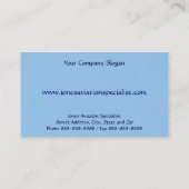 Pilot Aviation Single Motor Flugzeug Visitenkarte (Rückseite)