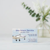 Pilot Aviation Twin Motor Flugzeug Business Card Visitenkarte (Stehend Vorderseite)