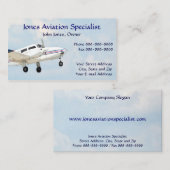 Pilot Aviation Twin Motor Flugzeug Business Card Visitenkarte (Vorne/Hinten)