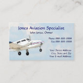 Pilot Aviation Twin Motor Flugzeug Business Card Visitenkarte (Vorderseite)