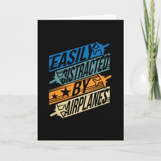 Pilot Aviator Funny - Von Flugzeugen abgelenkt Karte (Vorderseite)