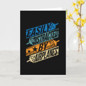 Pilot Aviator Funny - Von Flugzeugen abgelenkt Karte (Gelbe Blume)