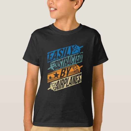 Pilot Aviator Funny - Von Flugzeugen abgelenkt T-Shirt (Vorderseite)