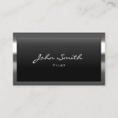 Pilot Aviator Moderner Metallgrenzenschutz Berufli Visitenkarte (Vorderseite)