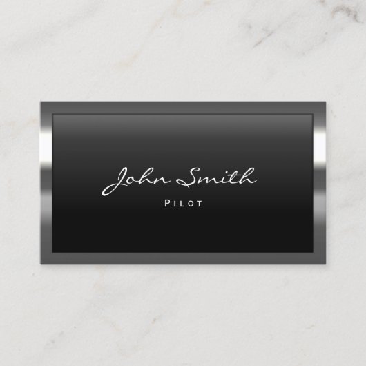 Pilot Aviator Moderner Metallgrenzenschutz Berufli Visitenkarte (Vorderseite)