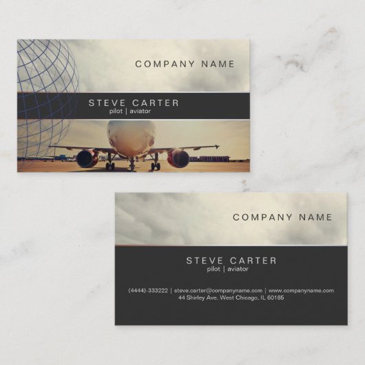 Pilot Aviator Plane Driver Mechanic Aviation Visitenkarte (Vorne/Hinten)