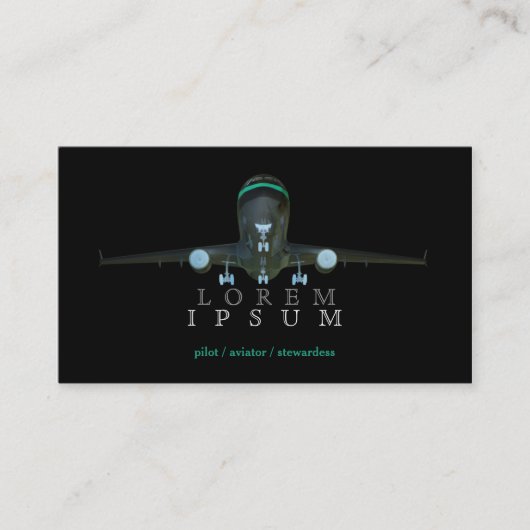 Pilot Aviator Stewardess Plane Sky Air Post Fly Visitenkarte (Vorderseite)