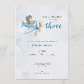 Pilot Bear Airplane 3rd Birthday Party Invitation Einladung (Vorderseite)
