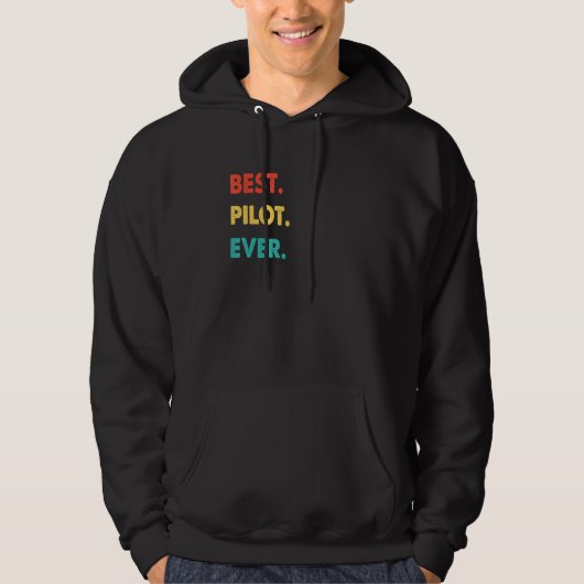 Pilot Beruf Retro Bester Pilot Aller Zeiten Hoodie (Vorderseite)