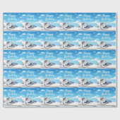 Pilot Birthday flying on Sky  Geschenkpapier (Flach)