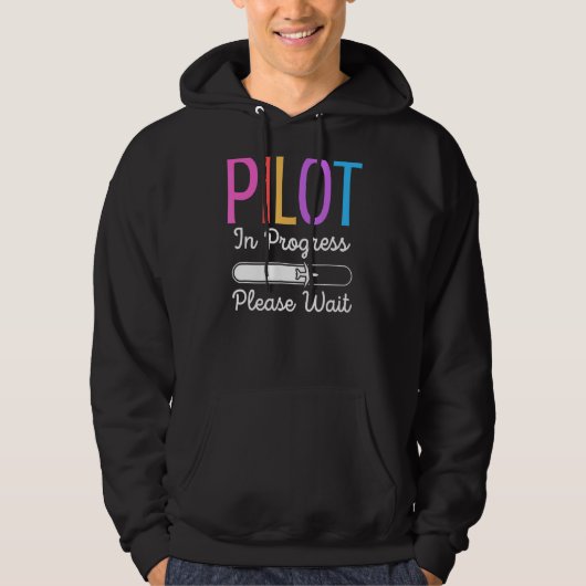 Pilot Bitte warten Pilot Hoodie (Vorderseite)