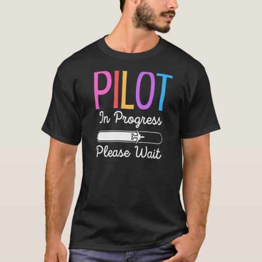 Pilot Bitte warten Pilot T-Shirt (Vorderseite)