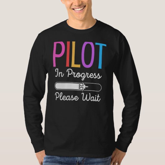 Pilot Bitte warten Pilot T-Shirt (Vorderseite)