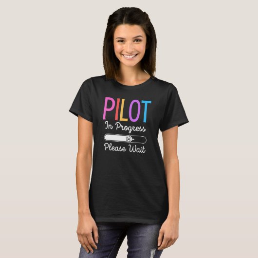 Pilot Bitte warten Pilot T-Shirt (Vorne ganz)