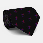 Pilot Blue Navy Flugzeug NeckTie Krawatte (Gerollt)