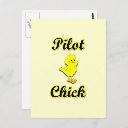 Pilot Chick Postkarte (Vorne/Hinten)