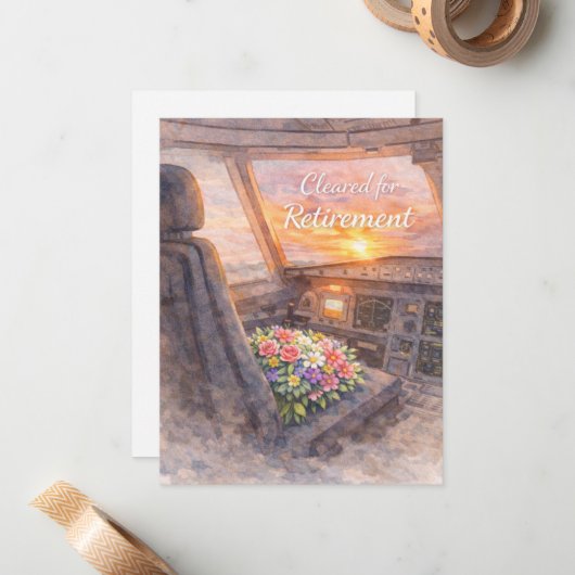 Pilot Cleared for Retirement  Mitteilungskarte (Vorderseite/Rückseite Beispiel)