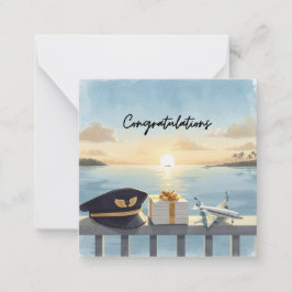 Pilot Congratulations Note Card – Elegant Aviation Mitteilungskarte