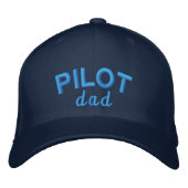 Pilot Dad Blau Aviation Benutzerdefinierter Name R Bestickte Baseballkappe (Vorderseite)