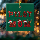 Pilot Dad Christmas Letters Lights Ornaments Funny Keramikornament
