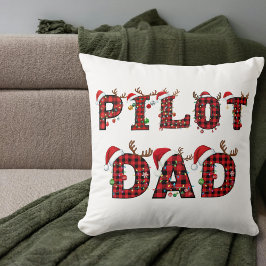 Pilot Dad Christmas Letters Lights Ornaments Funny Kissen