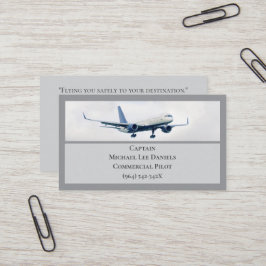 Pilot des Kommerziellen Flugzeugkapitän von Grauwe Visitenkarte