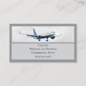 Pilot des Kommerziellen Flugzeugkapitän von Grauwe Visitenkarte (Vorderseite)