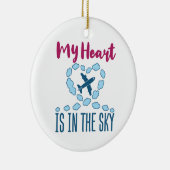 Pilot Ehefrau mein Herz ist im Himmel Keramik Ornament (Rechts)